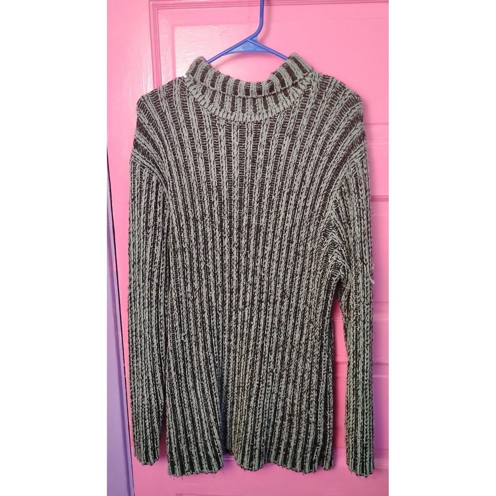 Vintage 90s Y2K Preppy XL Nsync Men's Ski Sweater SEDGEFIELD Gray & Black Flaws